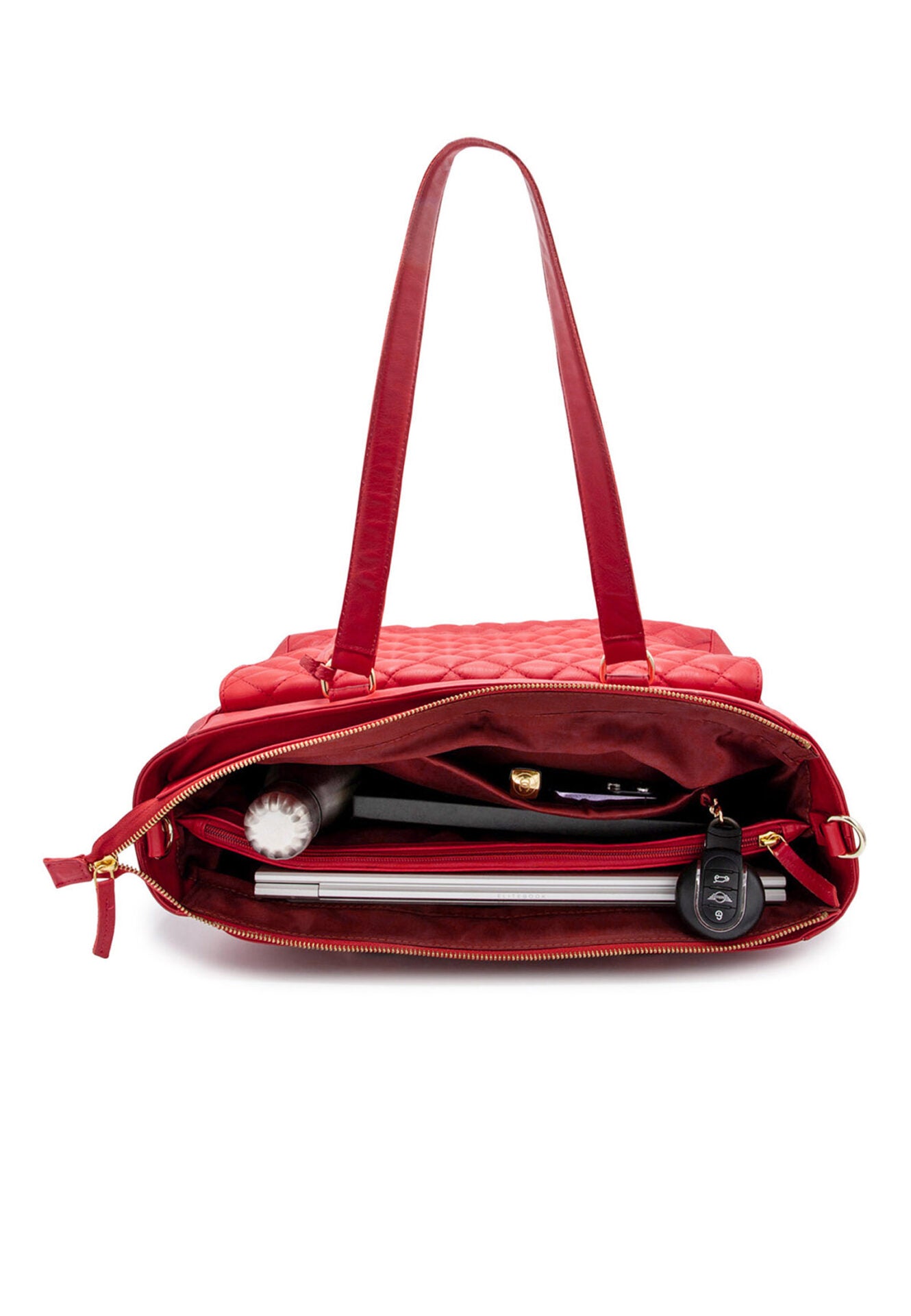 MŌSZ Denise Quilted Red: Laptoptas 15.6 inch