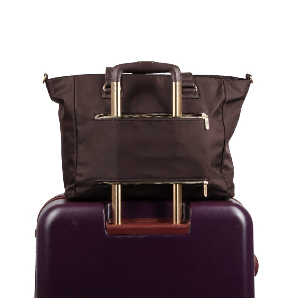 Laptoptas shopper dames 15.6 inch - donkerbruin - MŌSZ Denise