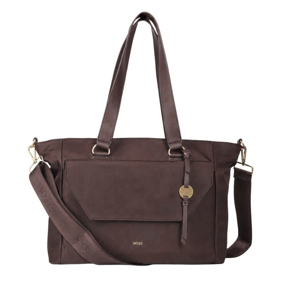 Laptoptas shopper dames 15.6 inch donkerbruin MŌSZ Denise  voorzijde