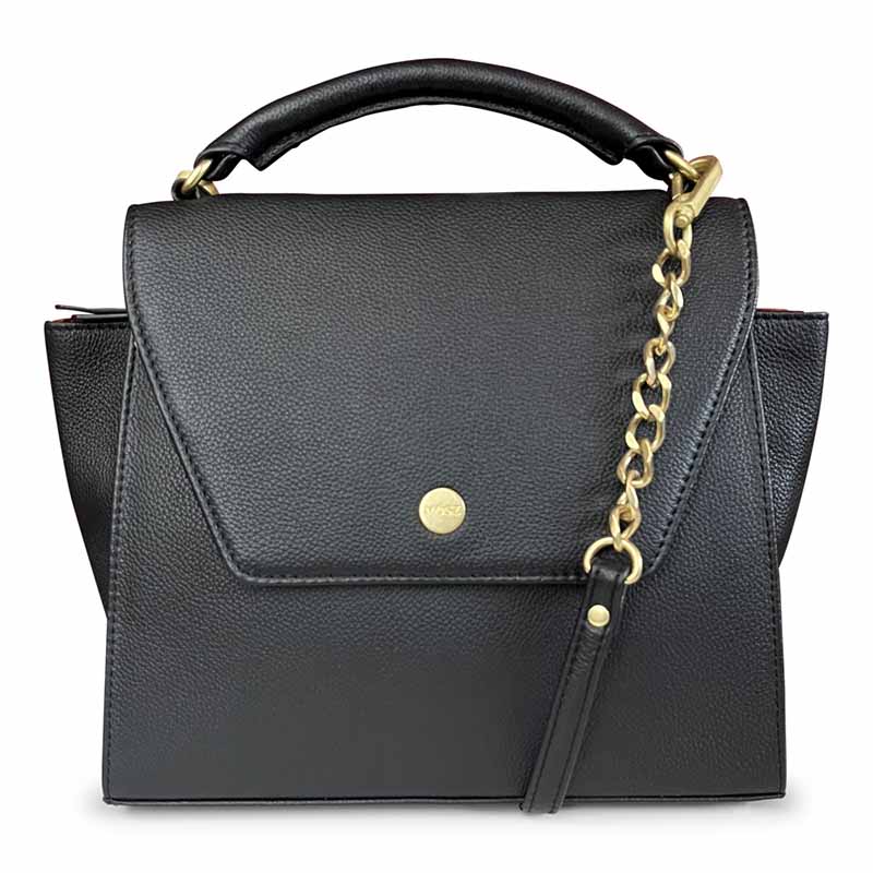 Leren dames handtas zwart