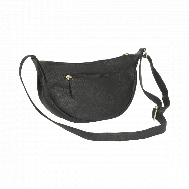 Zwart Bumbag leer achterzijde