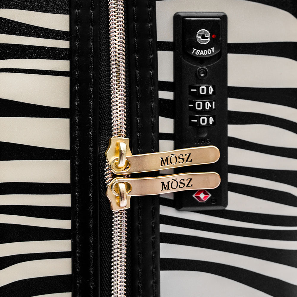 Handbagage koffer zebra print 33 liter tsa slot