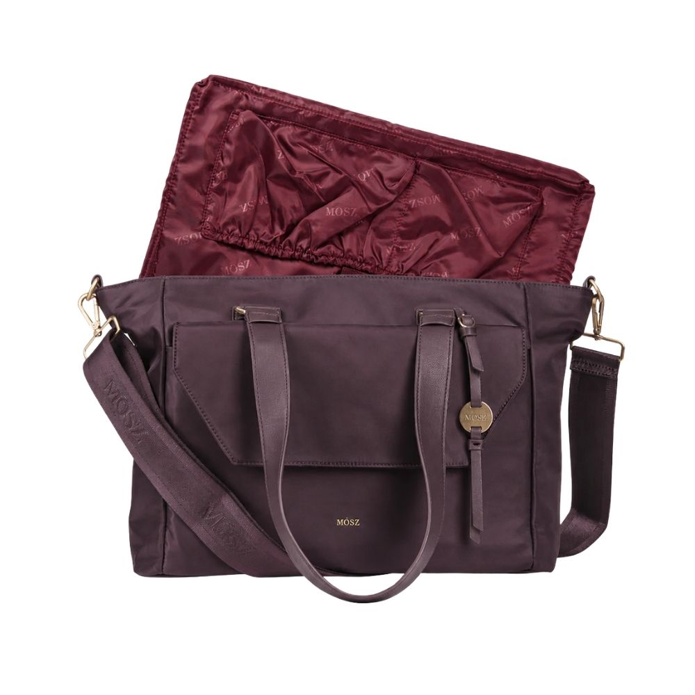 Laptoptas shopper dames 15.6 inch donkerbruin MŌSZ Denise voorzijde