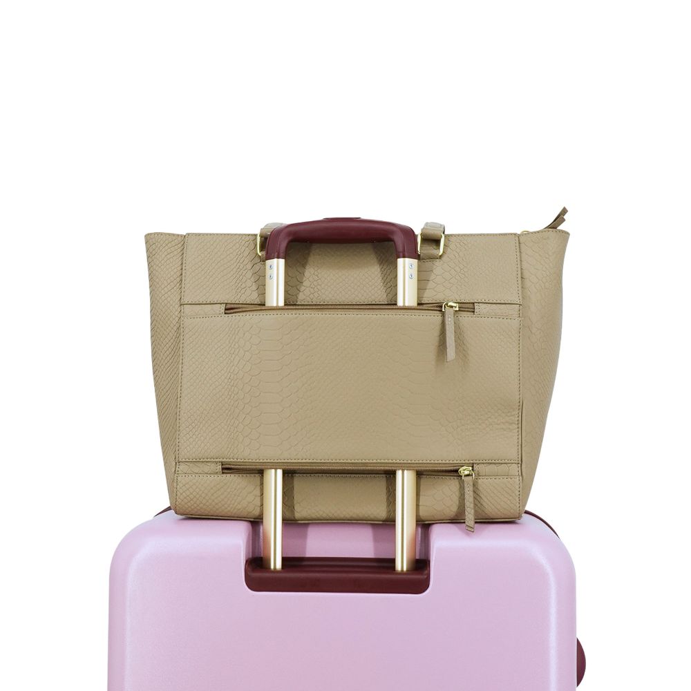 laptoptas dames taupe 15.6 inchachterzijde