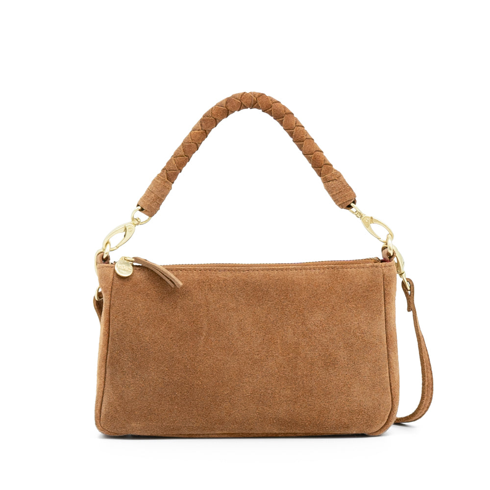 handtas dames, dames tas cognac suede 