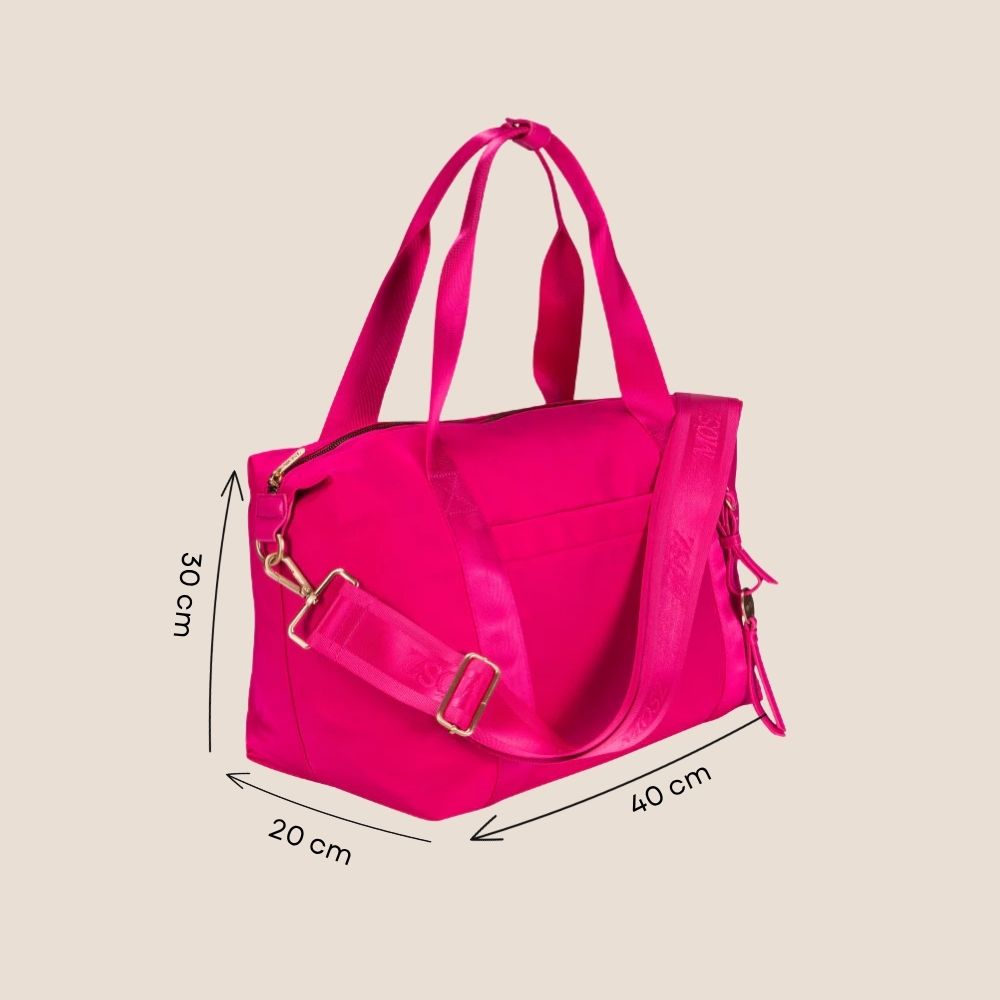 Schoudertas fuschia 40 x 30 x 20 cm afmetingen