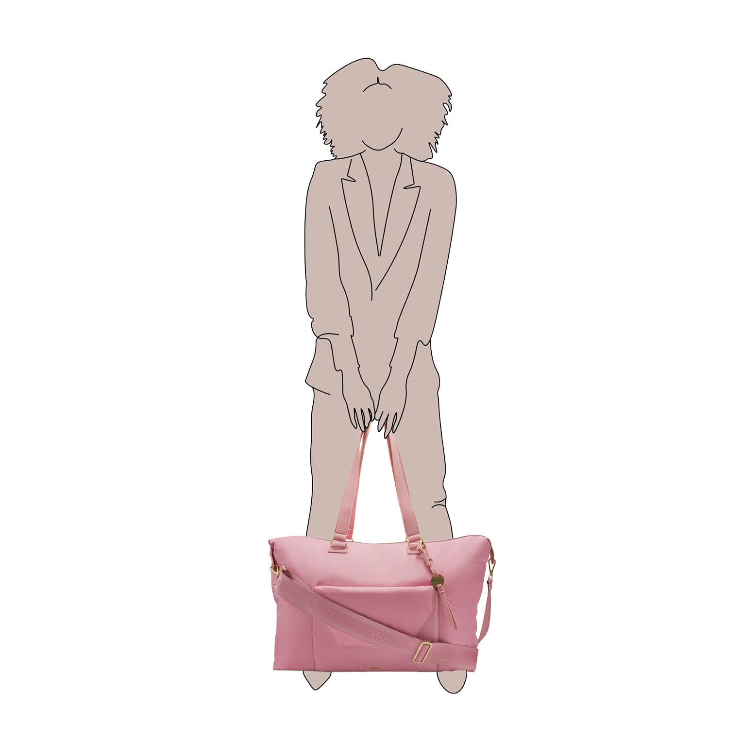 reistas dames handbagage roze op schaal