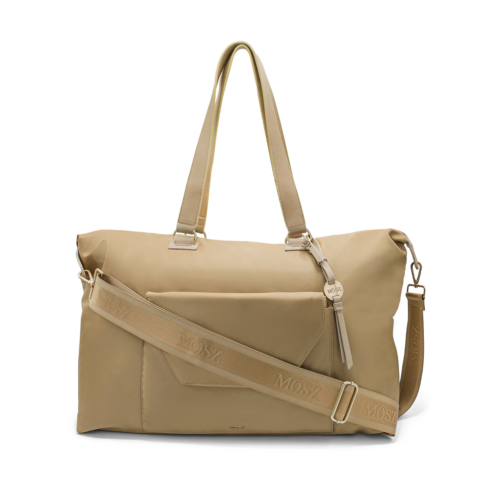 weekendtas beige voorzijde