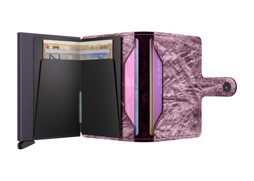 SECRID Miniwallet Metallic Roze – Pasjeshouder dames open