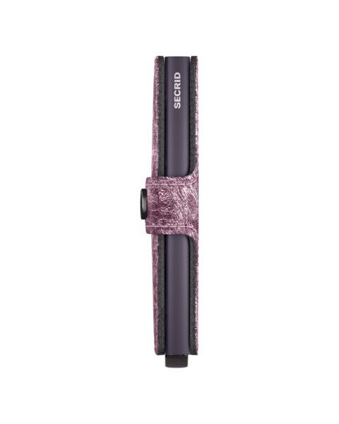 SECRID Miniwallet Metallic Roze – Pasjeshouder dames zijkant