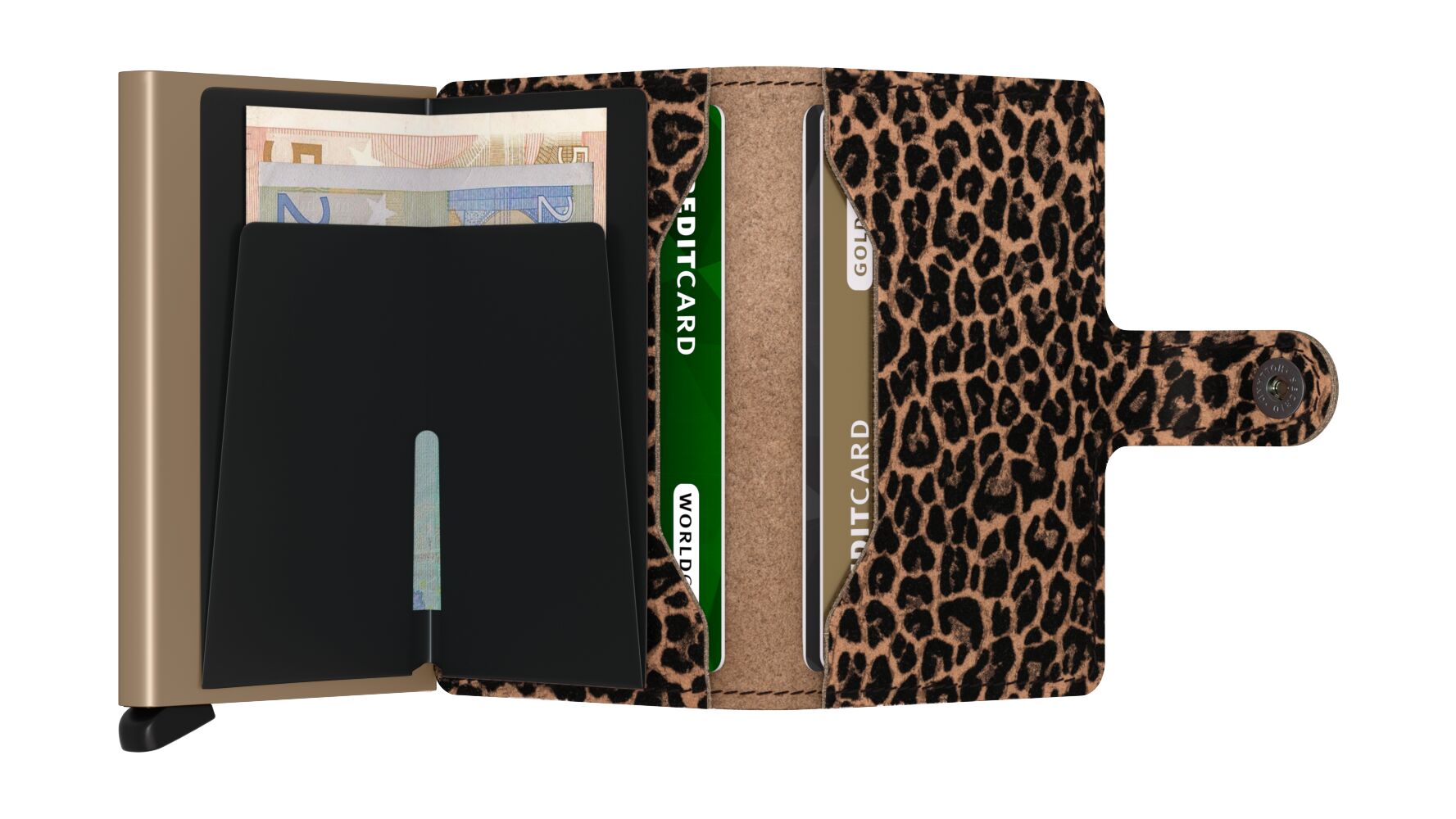 SECRID Miniwallet Leo Beige – Pasjeshouder dames open