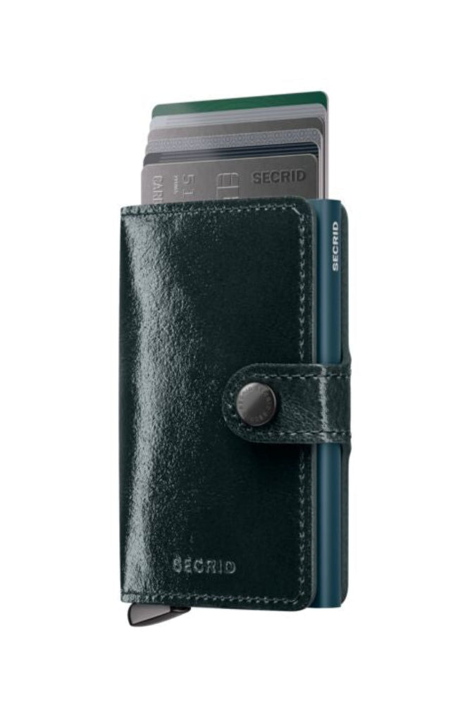 SECRID Miniwallet Donkergroen lak | Pasjeshouder dames pasjes