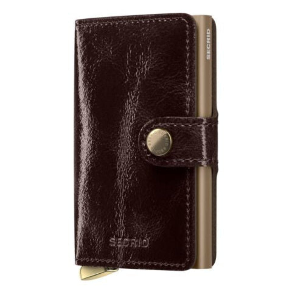SECRID Miniwallet Donkerbruin lak | Pasjeshouder dames