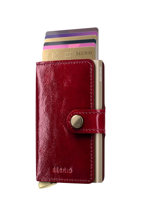 SECRID Miniwallet lak rood | Pasjeshouder dames pasjes