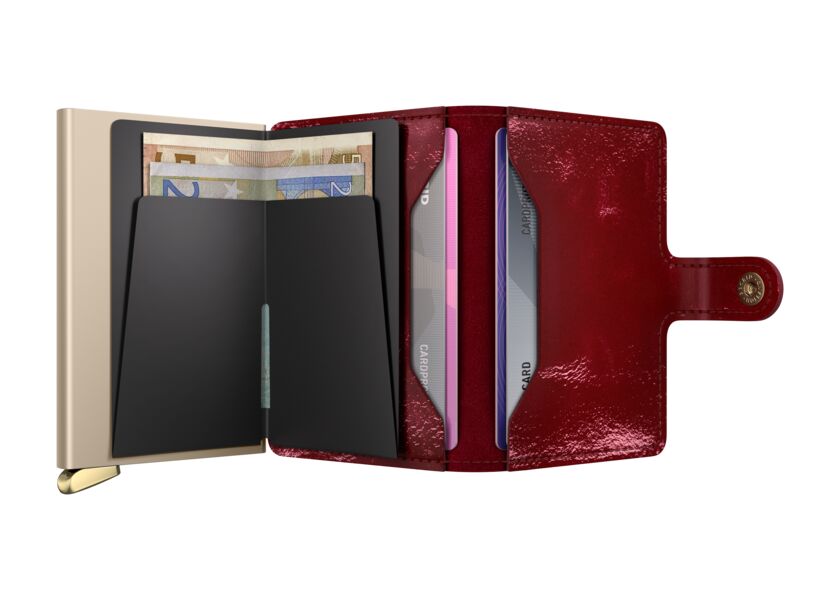 SECRID Miniwallet lak rood | Pasjeshouder dames binnezijde