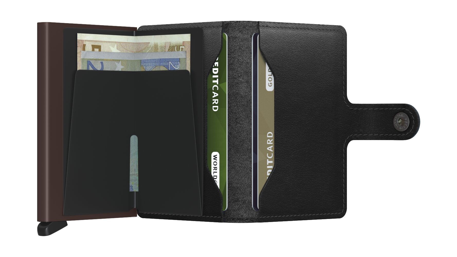 SECRID Miniwallet Zwart | Pasjeshouder dames binnenzijde