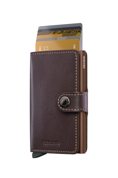 SECRID Miniwallet Chocoladebruin | Pasjeshouder dames pasjes