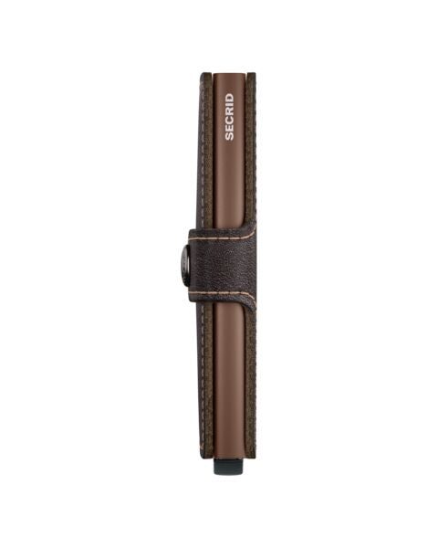 SECRID Miniwallet Chocoladebruin | Pasjeshouder dames zijkant