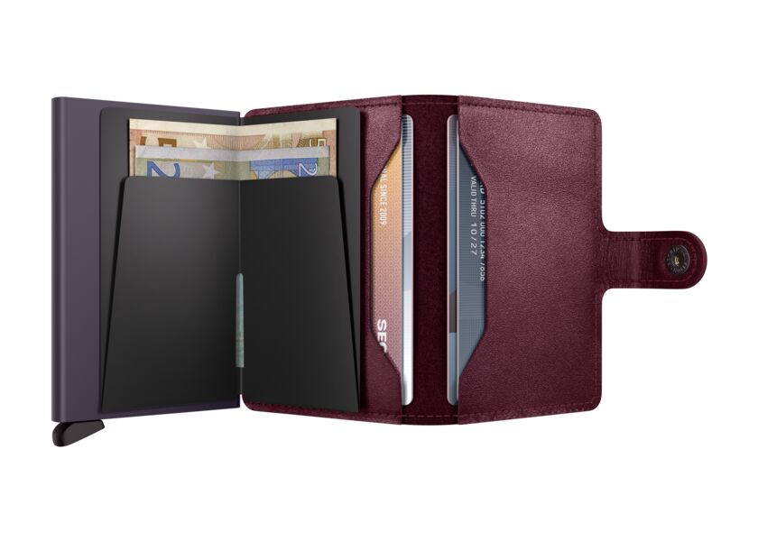 SECRID Miniwallet Original Burgundy – Pasjeshouder dames open