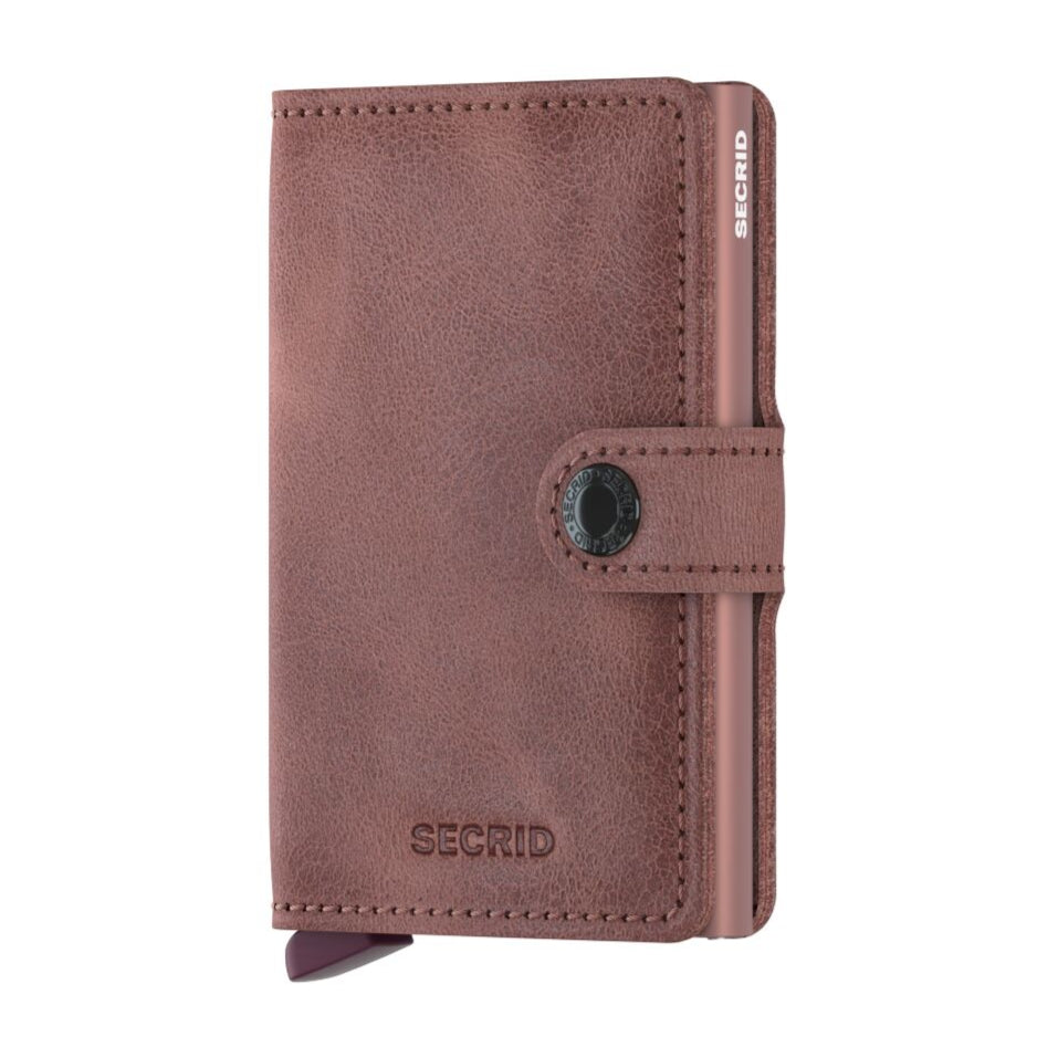SECRID Miniwallet Vintage Roze – Pasjeshouder dames voorzijde
