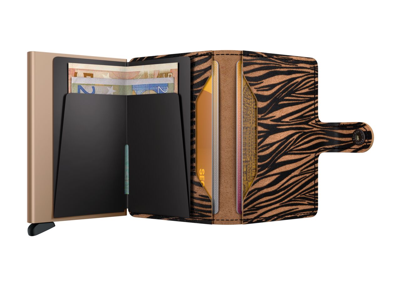 SECRID Miniwallet Zebra Beige – Pasjeshouder dames binnenzijde
