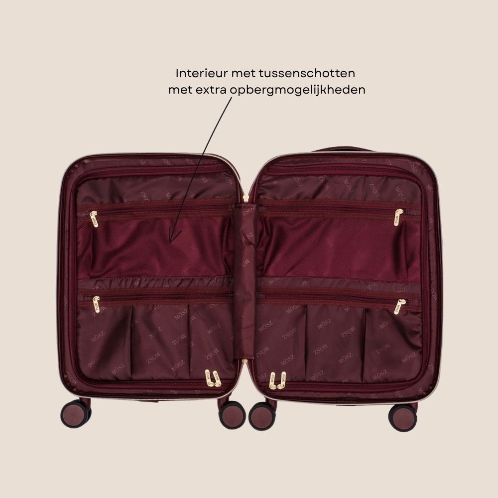 handbagage koffer 55 cm paars 33 liter specificaties