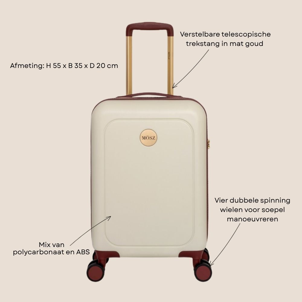 handbagage koffer 55 cm  beige 33 liter specificaties