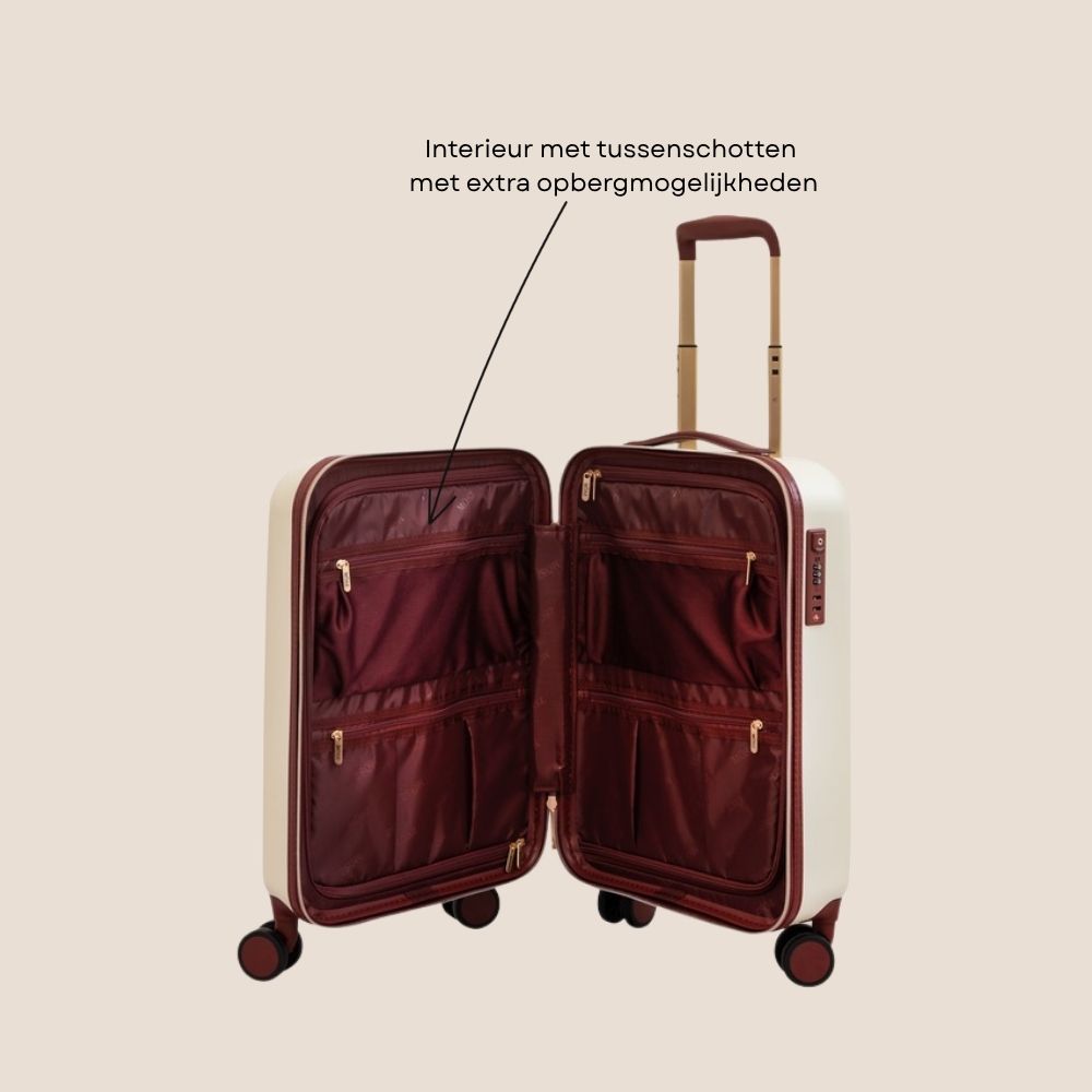 handbagage koffer beige 33 liter specificaties