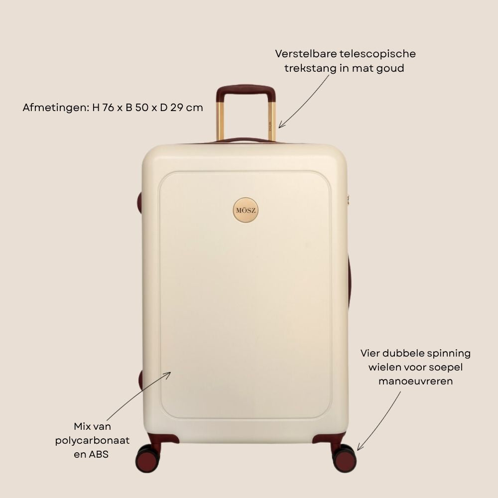 Beige grote koffer 76 cm specificaties