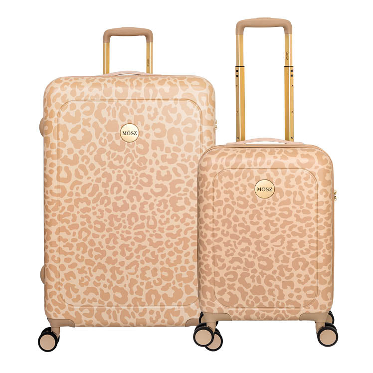 Dames kofferset beige luipaard print - 55 / 76 cm - MŌSZ Lauren