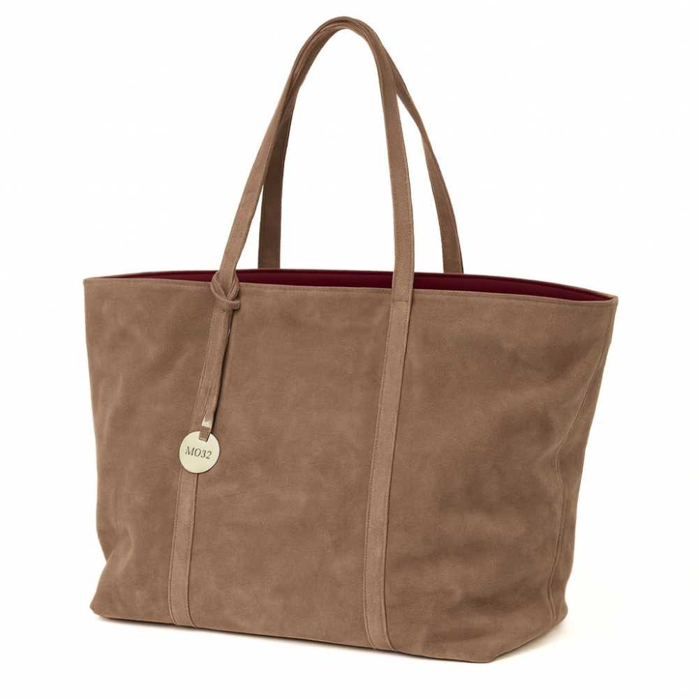 Suede shopper dames taupe