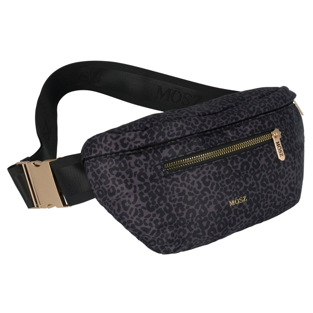 Crossbody Heuptas dames zwarte panterprint voorzijde